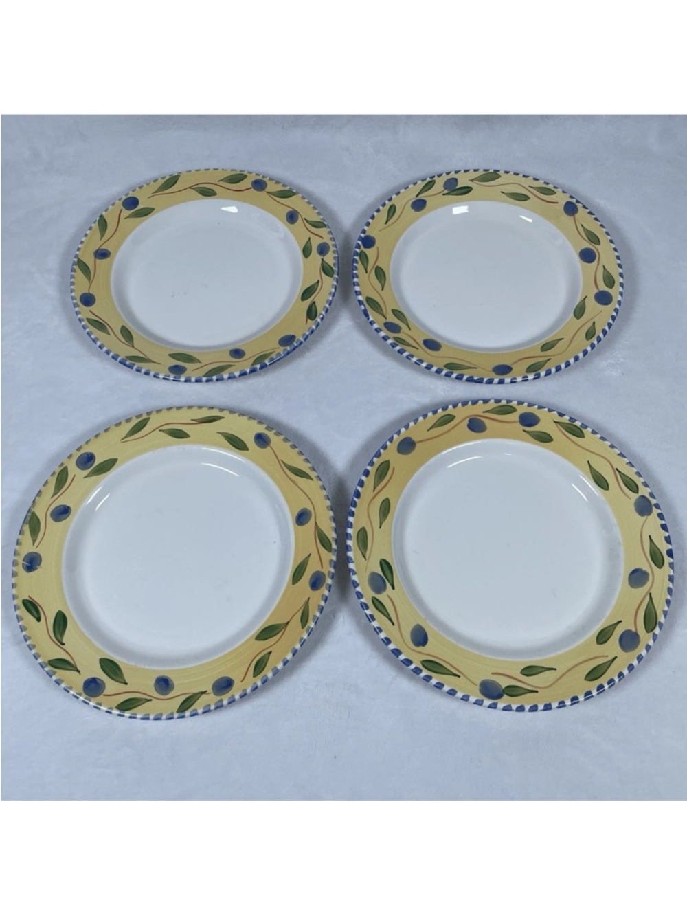 LOT OF 4 Pier 1 La Primula Italy PALERMO Hand Painted Dinner Plates 10" Dining